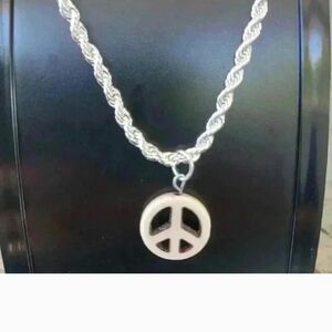 Silver Peace Pendant Necklace